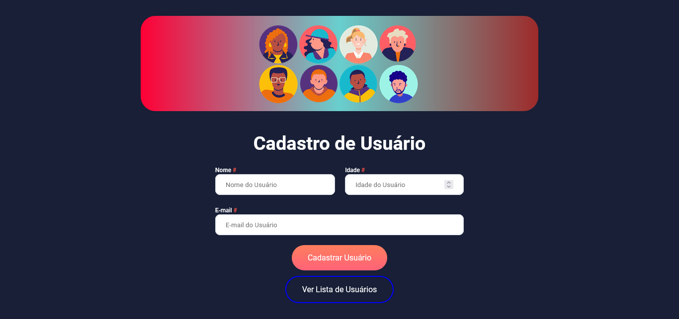 imagem projeto
                  Cadastro de usuarios